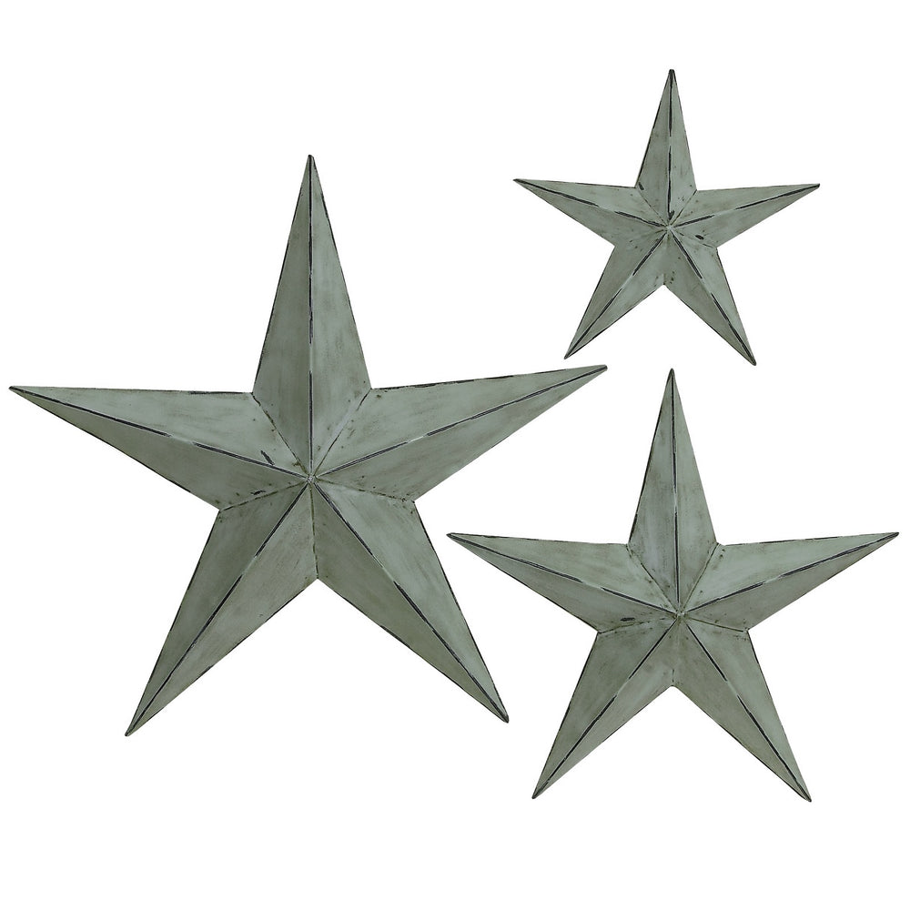 Urban Designs Set Of 3 Handcrafted Rustic Metal Wall Decor Stars