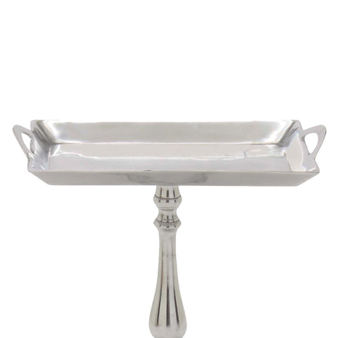 Urban Designs Stella Aluminum Rectangular Pedestal Tray Table