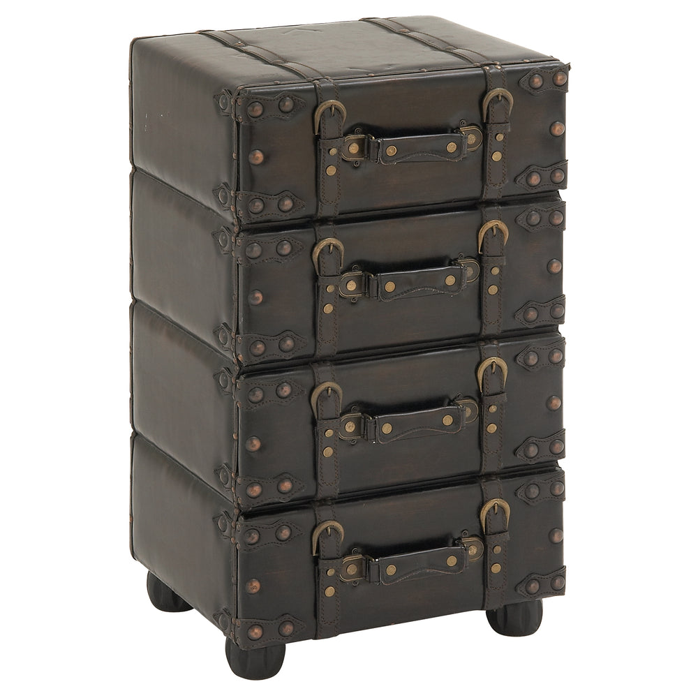 Urban Designs Hamilton Wood and Leather Side Chest