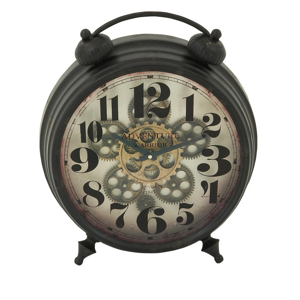 Urban Designs Adventure Warrior London 18" Industrial Moving Gears Table Clock