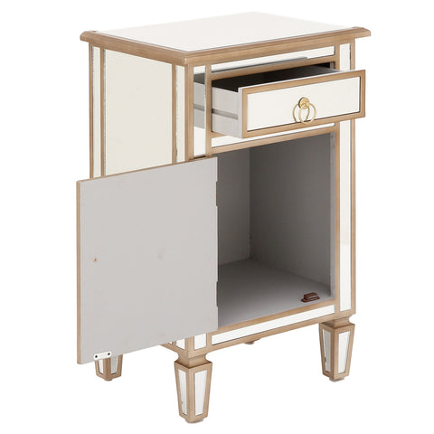 Urban Designs Gold Mirrored Cabinet Side Table