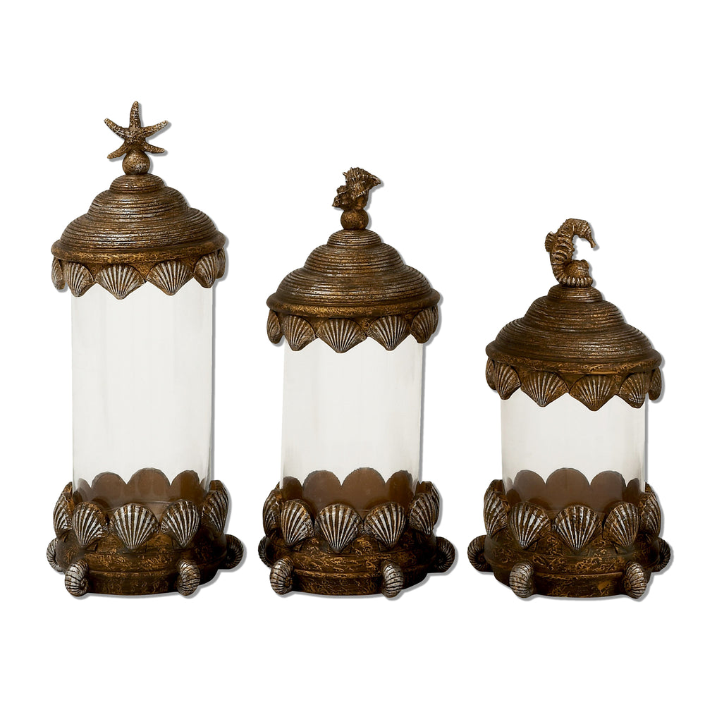 Urban Designs The Beach 3-Piece Decorative Glass Canister Set