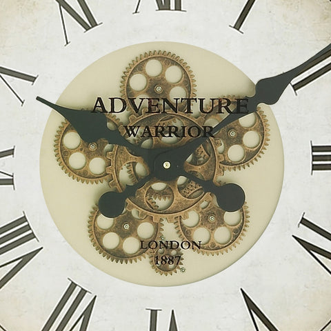 Urban Designs Adventure Warrior London 24" Industrial Gears Bronze Wall Clock