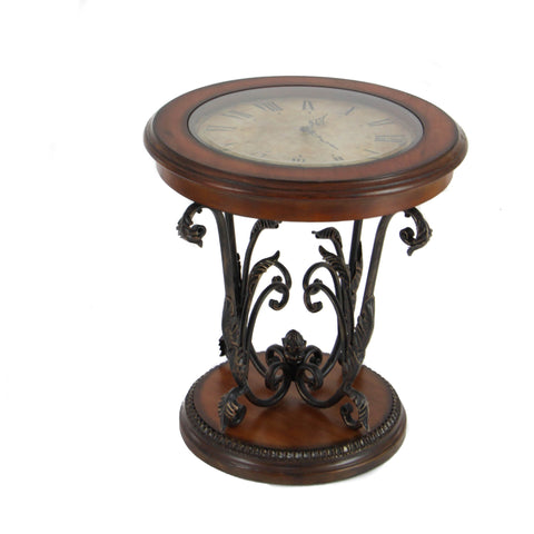 Urban Designs Designer Round Clock Coffee & End Table