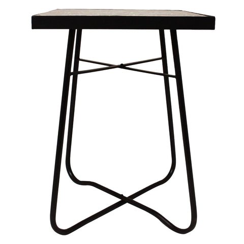 Urban Designs Cracked Black Mosaic Square Accent Table