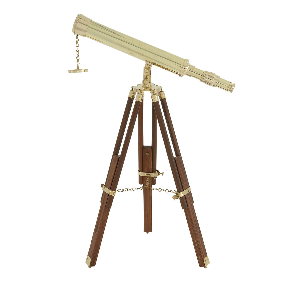 Urban Designs Brass Works 17-Inch Decorative Tabletop Telescope