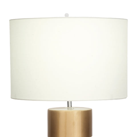Urban Designs White and Gold Column 24-Inch Ceramic Table Lamp