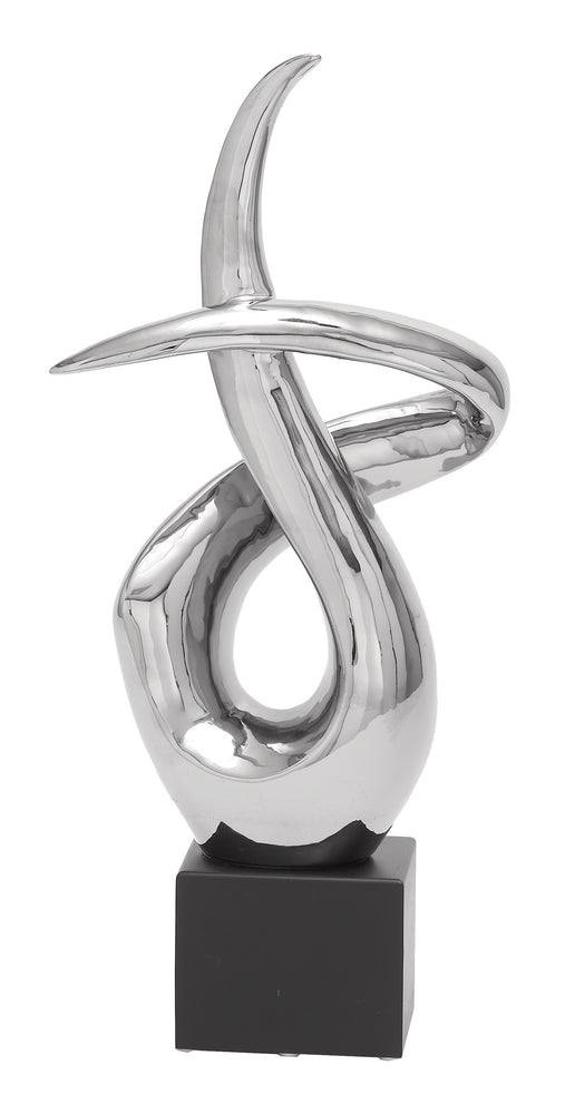 Urban Designs Modern 22" Silver Abstract Swirl Table Sculpture Decor