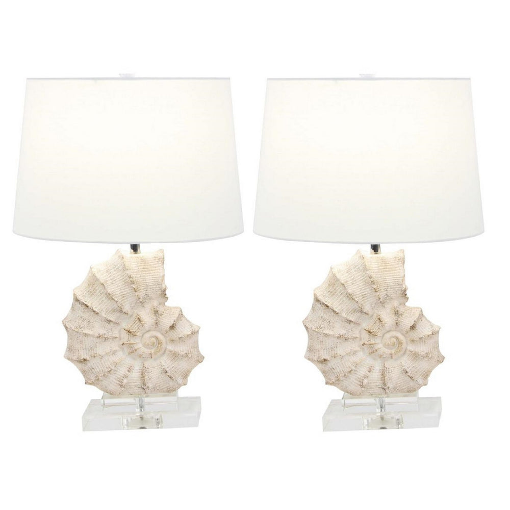 Urban Designs Coastal Sea Snail 24 Inch Table Lamp (Set of 2)