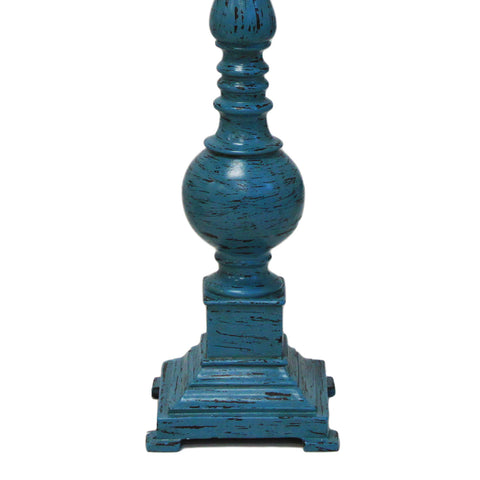 Urban Designs Kerry Distressed Blue Polystone 31" Pedestal Table Lamp - Set of 2