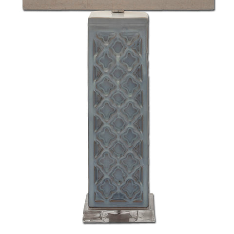 Urban Designs Blue Trellis Ceramic Table Lamps - Set of 2