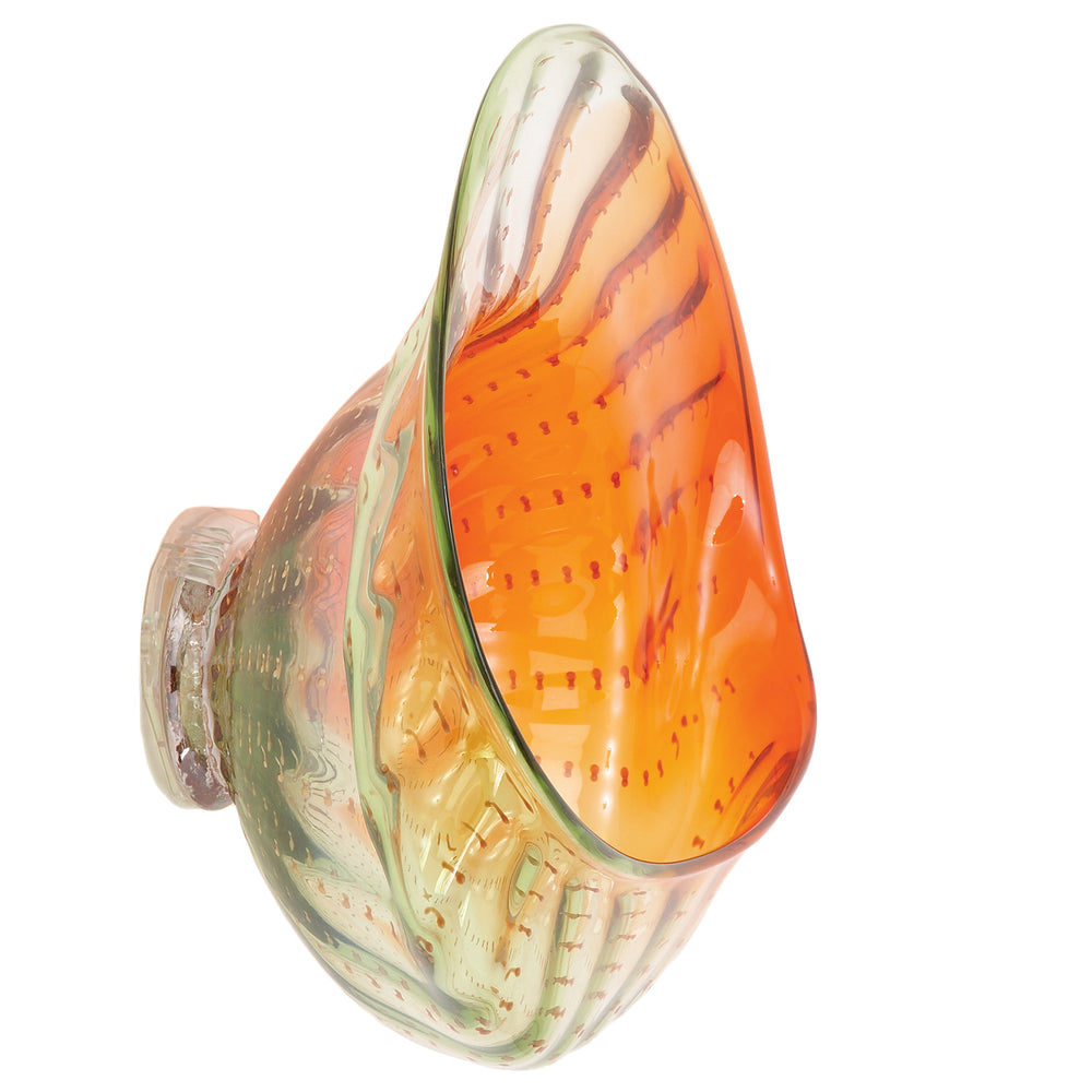 Urban Designs Handmade 17" Art Glass Pocket Wall Decor - Tangerine