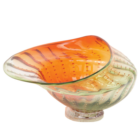 Urban Designs Handmade 17" Art Glass Pocket Wall Decor - Tangerine