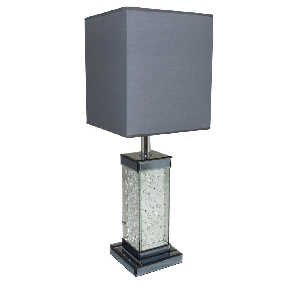 Urban Designs Crystal Loft 30" Glass Table Lamp - Grey Shade