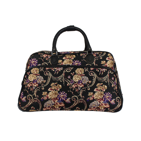 World Traveler Classic Floral 21-Inch Carry-On Rolling Duffel Bag