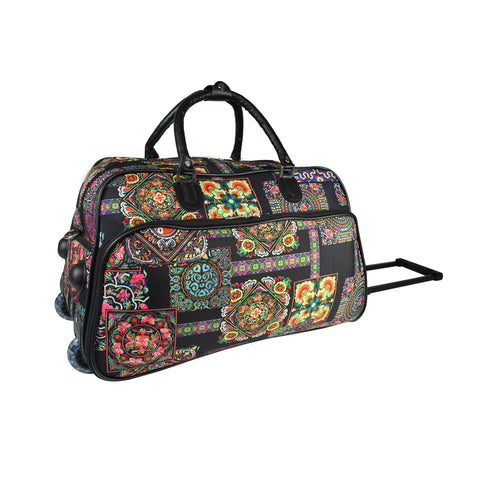 World Traveler 21-Inch Carry-On Rolling Duffel Bag - Multi Patchwork