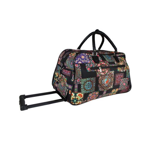 World Traveler 21-Inch Carry-On Rolling Duffel Bag - Multi Patchwork