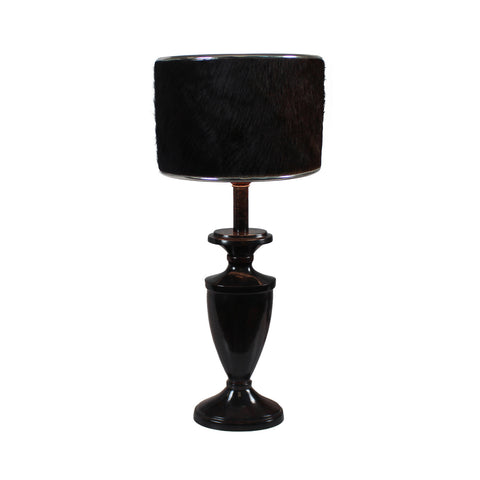 Urban Designs 24-Inch Espresso Trophy Metal and Brown Cowskin Table Lamp