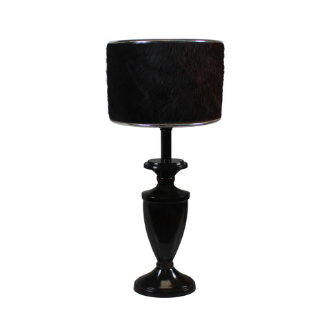Urban Designs 24-Inch Espresso Trophy Metal and Brown Cowskin Table Lamp