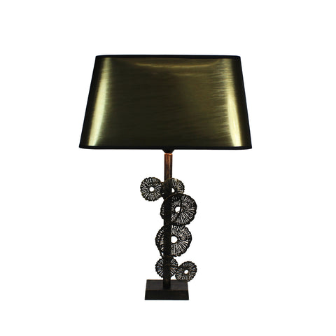 Urban Designs Zanzibar 27-Inch Rusted Gold Metal Flower Table Lamp