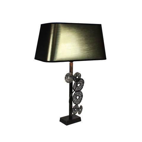 Urban Designs Zanzibar 27-Inch Rusted Gold Metal Flower Table Lamp