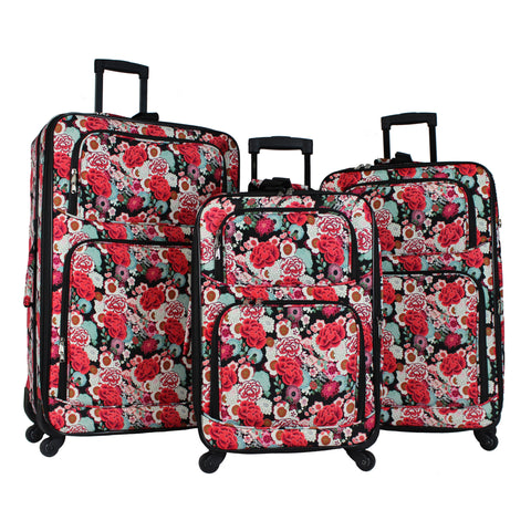 World Traveler 3-Piece Rolling Expandable Spinner Luggage Set