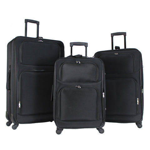 World Traveler 3-Piece Rolling Expandable Spinner Luggage Set