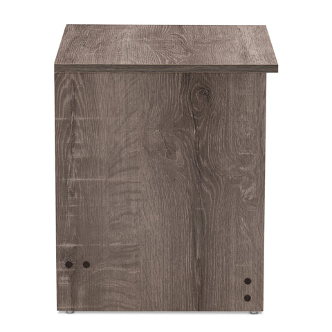 Urban Designs Owens Wooden 2-Drawer Nightstand in Oak Brown Finish