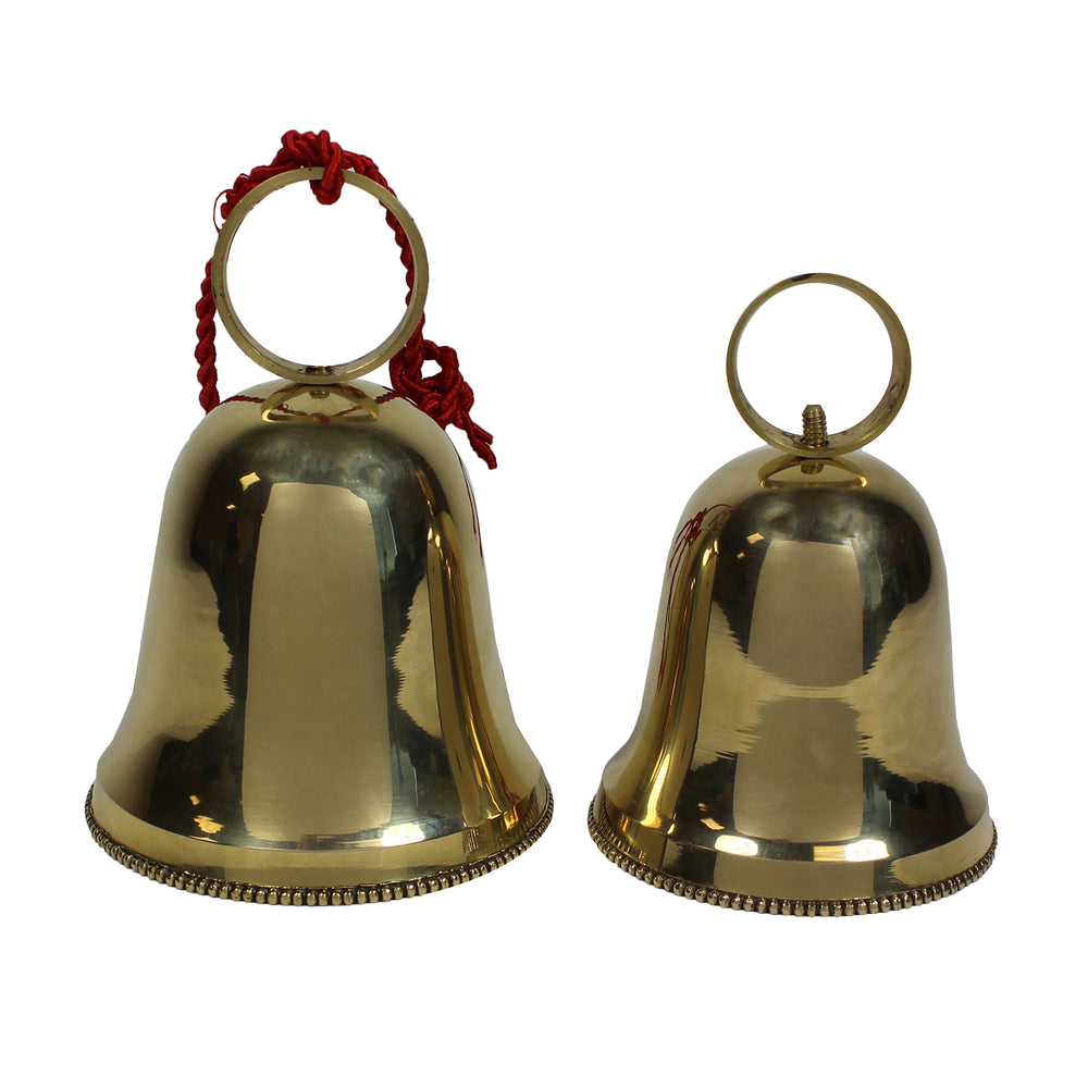 Urban Designs Handcrafted Solid Brass Christmas and Holiday 2-Piece Bell Set