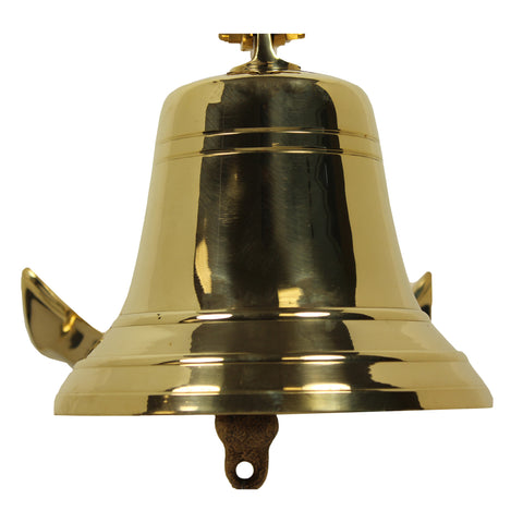 Urban Designs Large Nautical Solid Brass Ship Bell With Anchor Mounting Bracket
