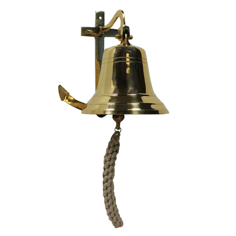 Urban Designs Large Nautical Solid Brass Ship Bell With Anchor Mounting Bracket