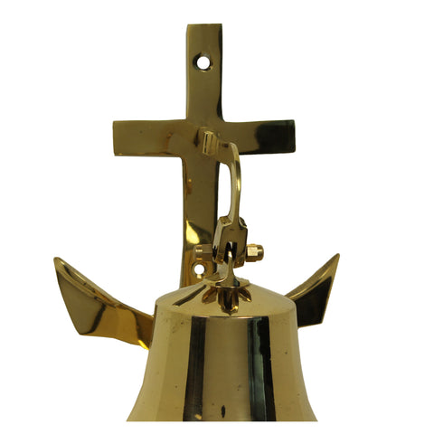 Urban Designs Small Nautical Solid Brass Ship Bell With Anchor Mounting Bracket