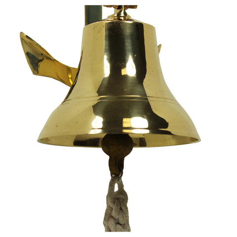 Urban Designs Small Nautical Solid Brass Ship Bell With Anchor Mounting Bracket