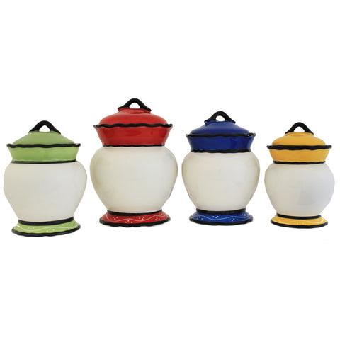 Chef Italiano Hand-painted 4-piece Food Storage Canister Set