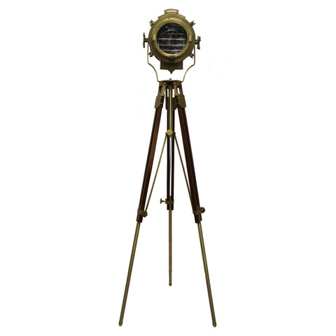Urban Designs 82-Inch Gold Round Cinema Studio Spotlight Floor Tripod Lamp