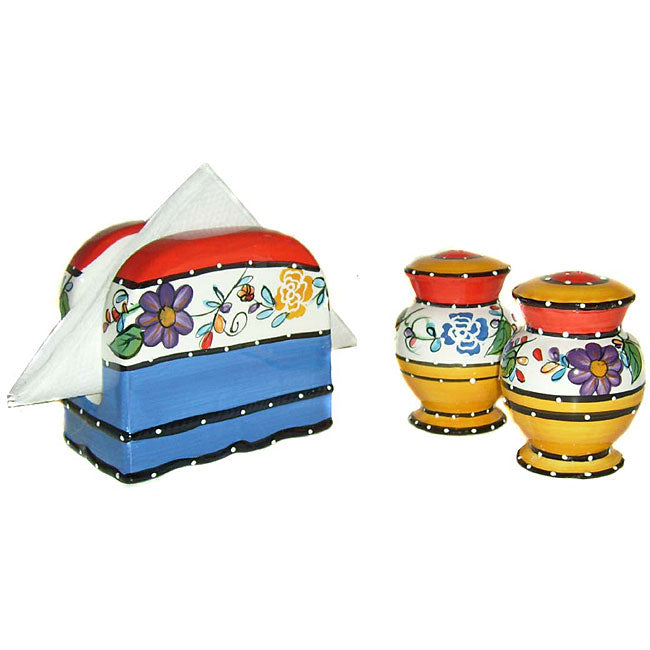 Viva Collection Handcrafted Napkin and Salt & Pepper Shaker Set