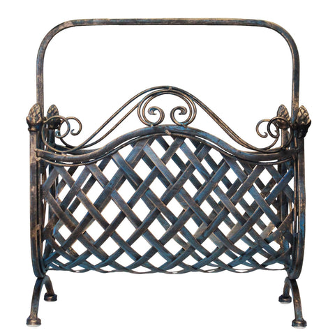 Urban Designs Handcrafted Decorative Iron Woven Magazine Rack