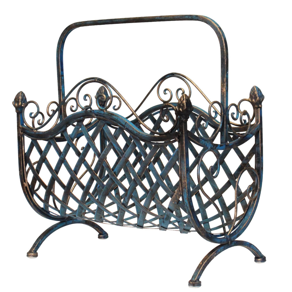 Urban Designs Handcrafted Decorative Iron Woven Magazine Rack