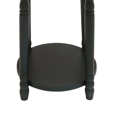 Urban Designs 26" Round Wooden Clock Accent Table - Dark Teal