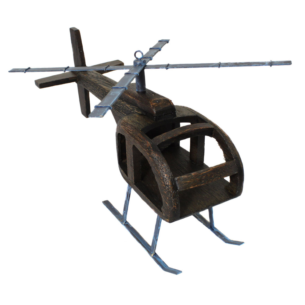 Urban Designs Handcrafted Wooden Helicopter Model Toy Replica