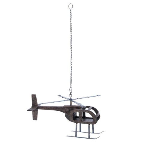 Urban Designs Handcrafted Wooden Helicopter Model Toy Replica