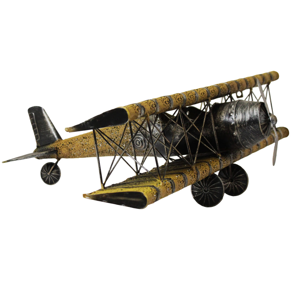 Urban Designs Metal Airplane Model Replica Decor - Yellow
