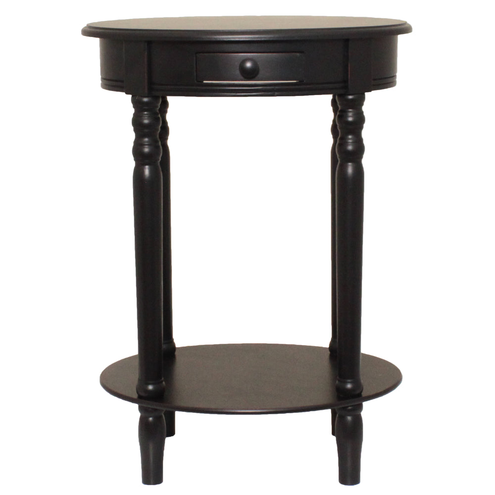 Urban Designs Loft Chic Designer Wooden Oval Accent Table - Dark Espresso Brown