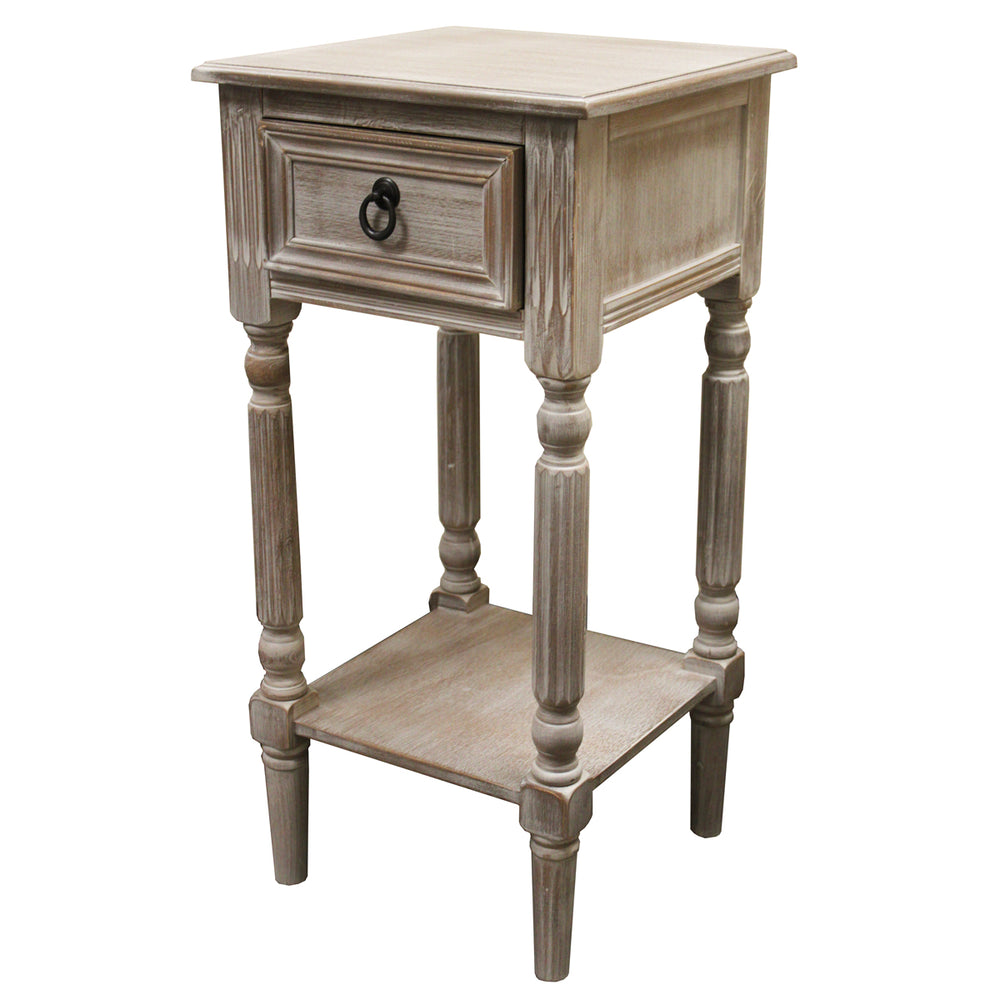 Urban Designs Ella Rustic Weathered Wooden Night Stand Accent Table