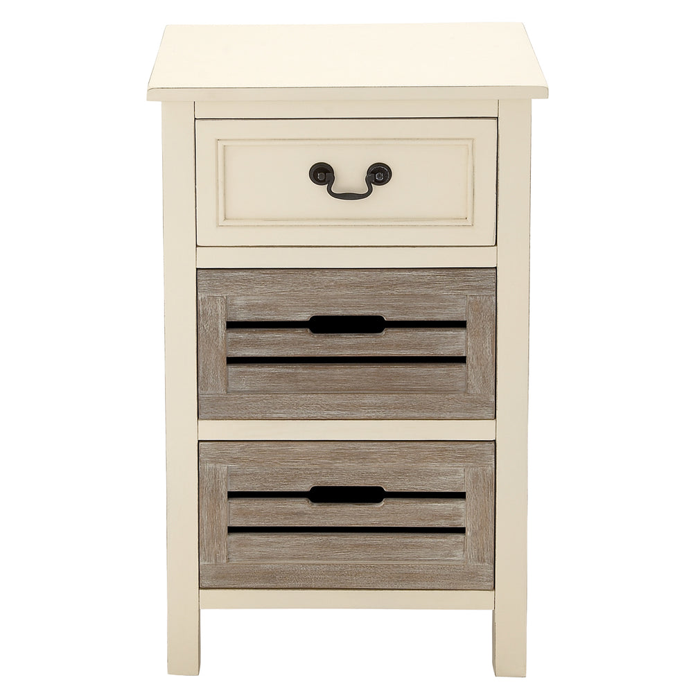 Urban Designs Cape Cod Two-Tone 3-Drawer Storage Chest Night Stand