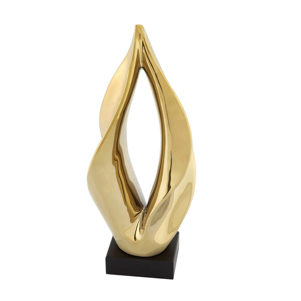 Urban Designs Modern 17" Gold Abstract Swirl Table Sculpture Decor