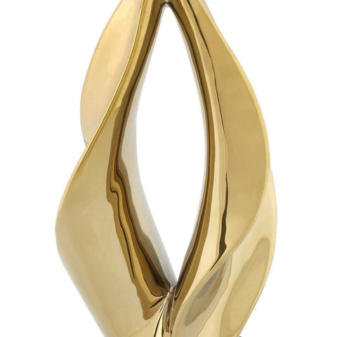 Urban Designs Modern 17" Gold Abstract Swirl Table Sculpture Decor