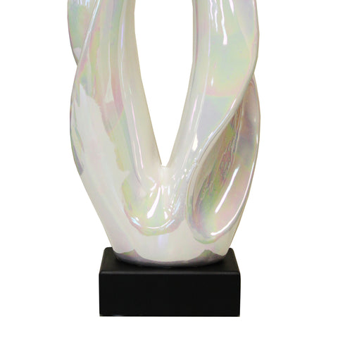 Urban Designs Modern 17" Pearl Abstract Swirl Table Sculpture Decor