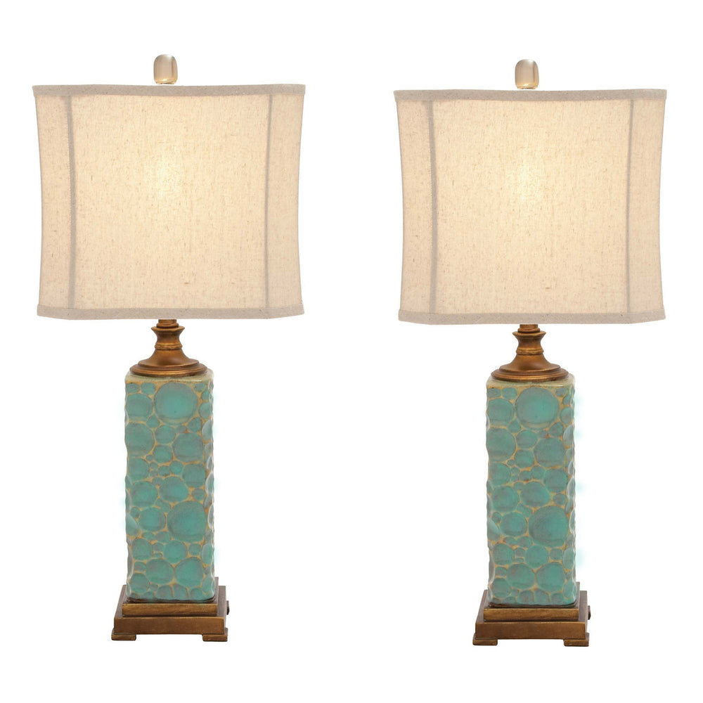 Urban Designs Carmel Seafoam Handcrafted Table Lamp - Set of 2