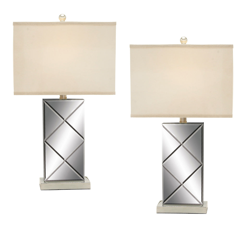 Urban Designs Chrome Mirror 26" Table Lamp - Set of 2
